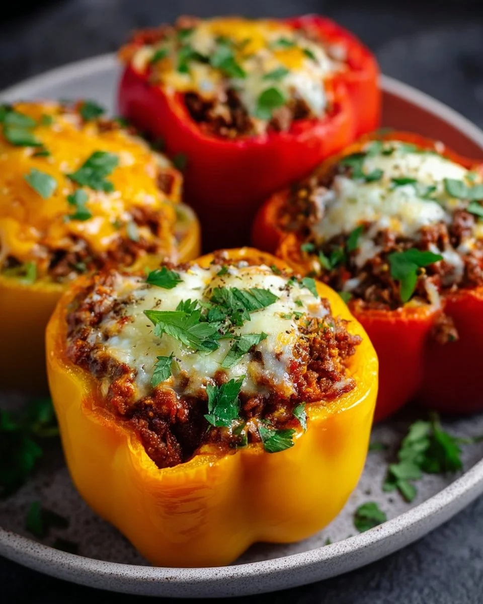 Low-carb stuffed peppers with beef recipe