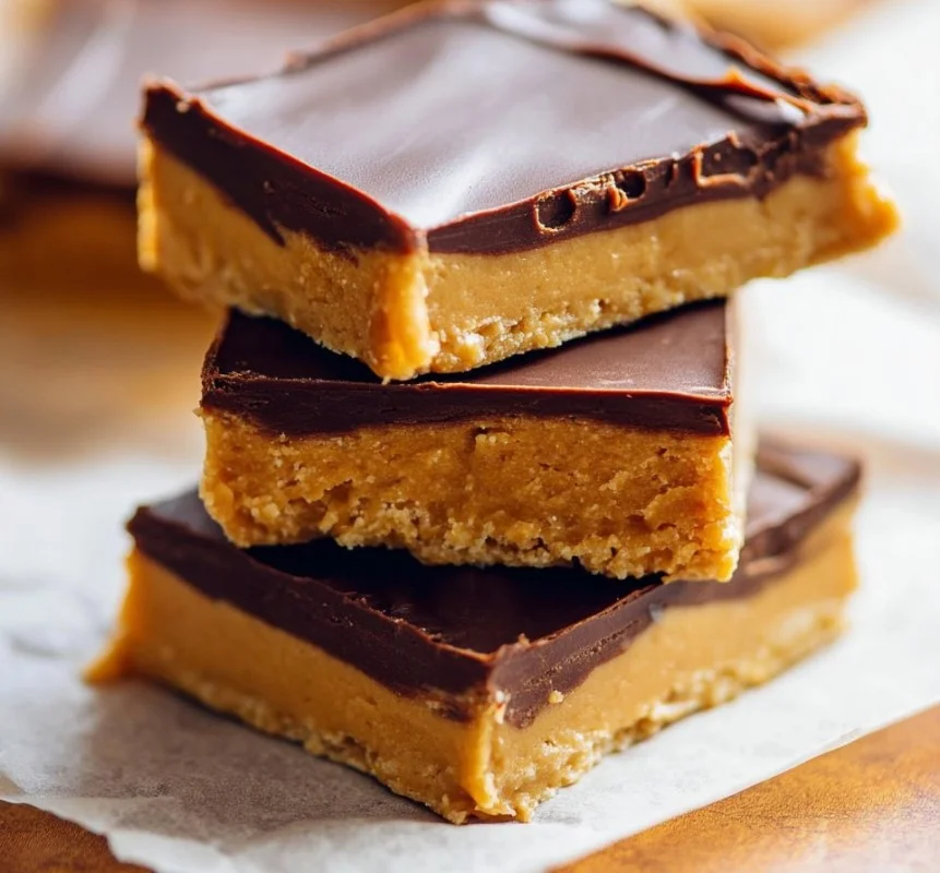 Delicious and easy-to-make lunch lady peanut butter bars served on a platter.