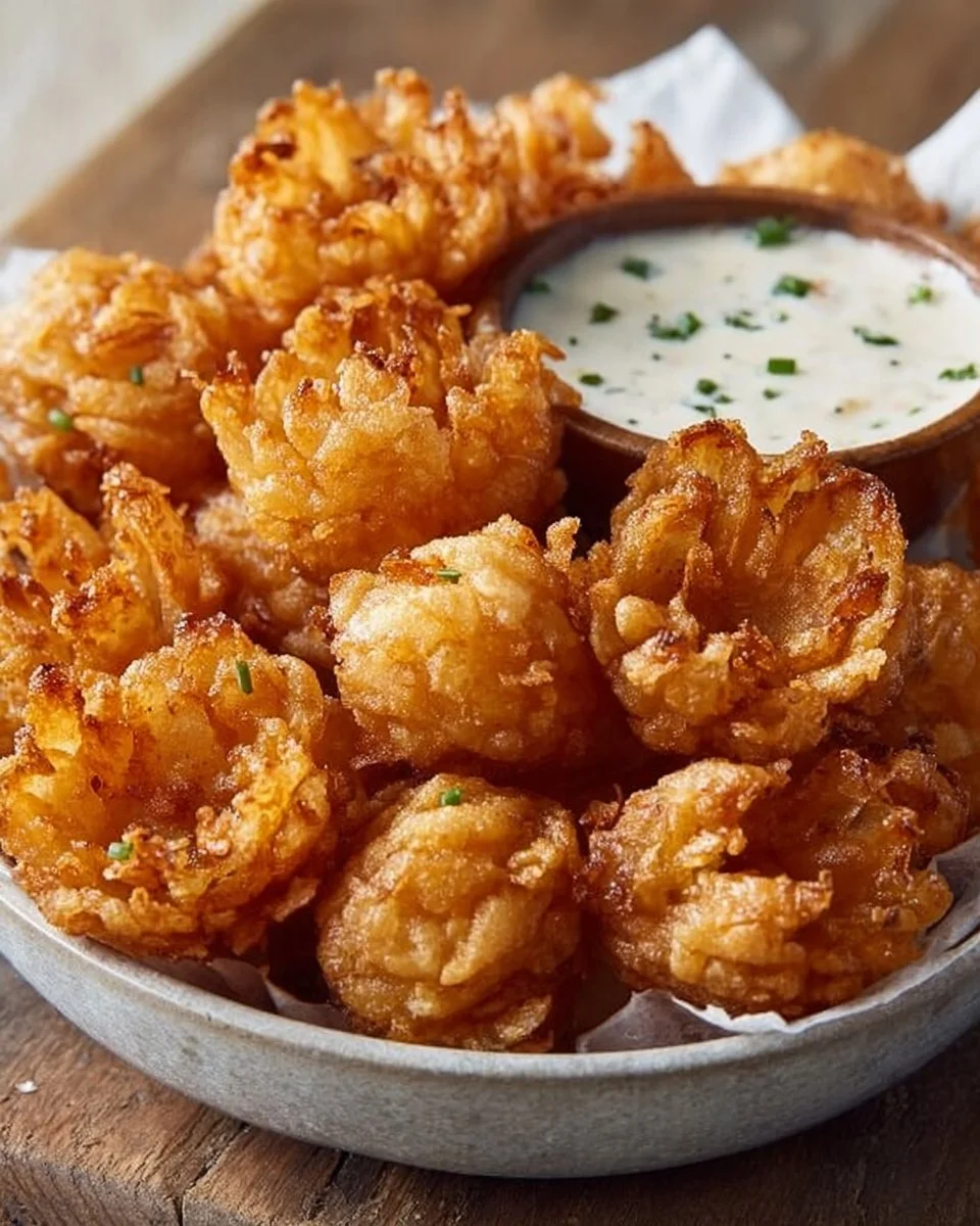 Crispy Mini Bloomin' Onions served with Buttermilk Ranch Dip