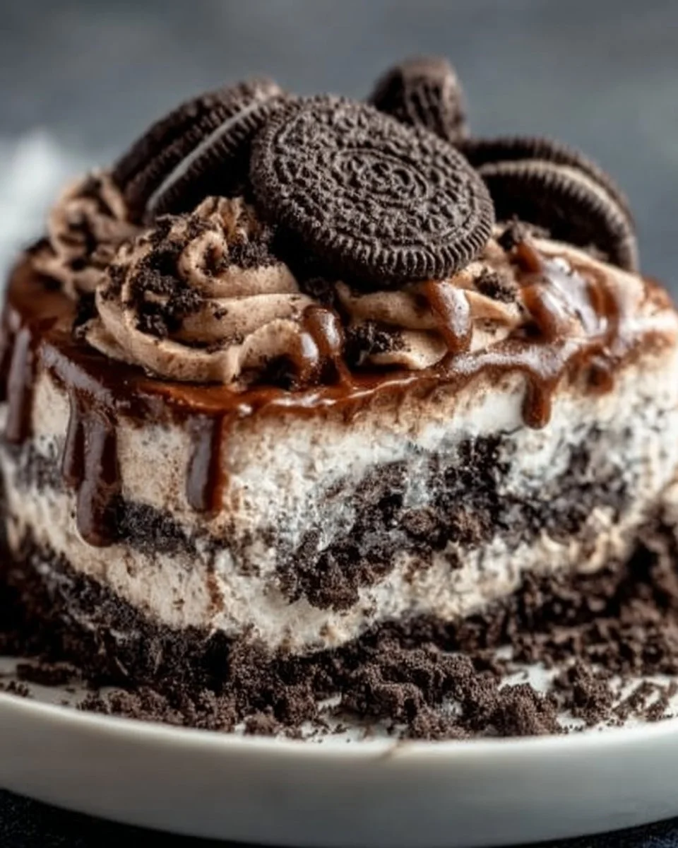 Mocha Oreo Dirt Cake with chocolate and coffee flavors