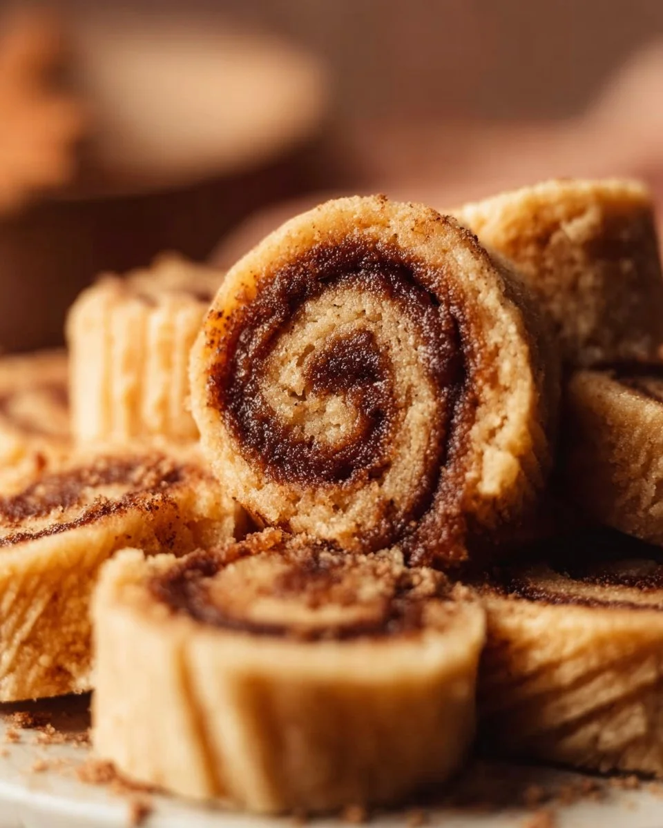 Delicious no-bake cinnamon roll bites served on a plate