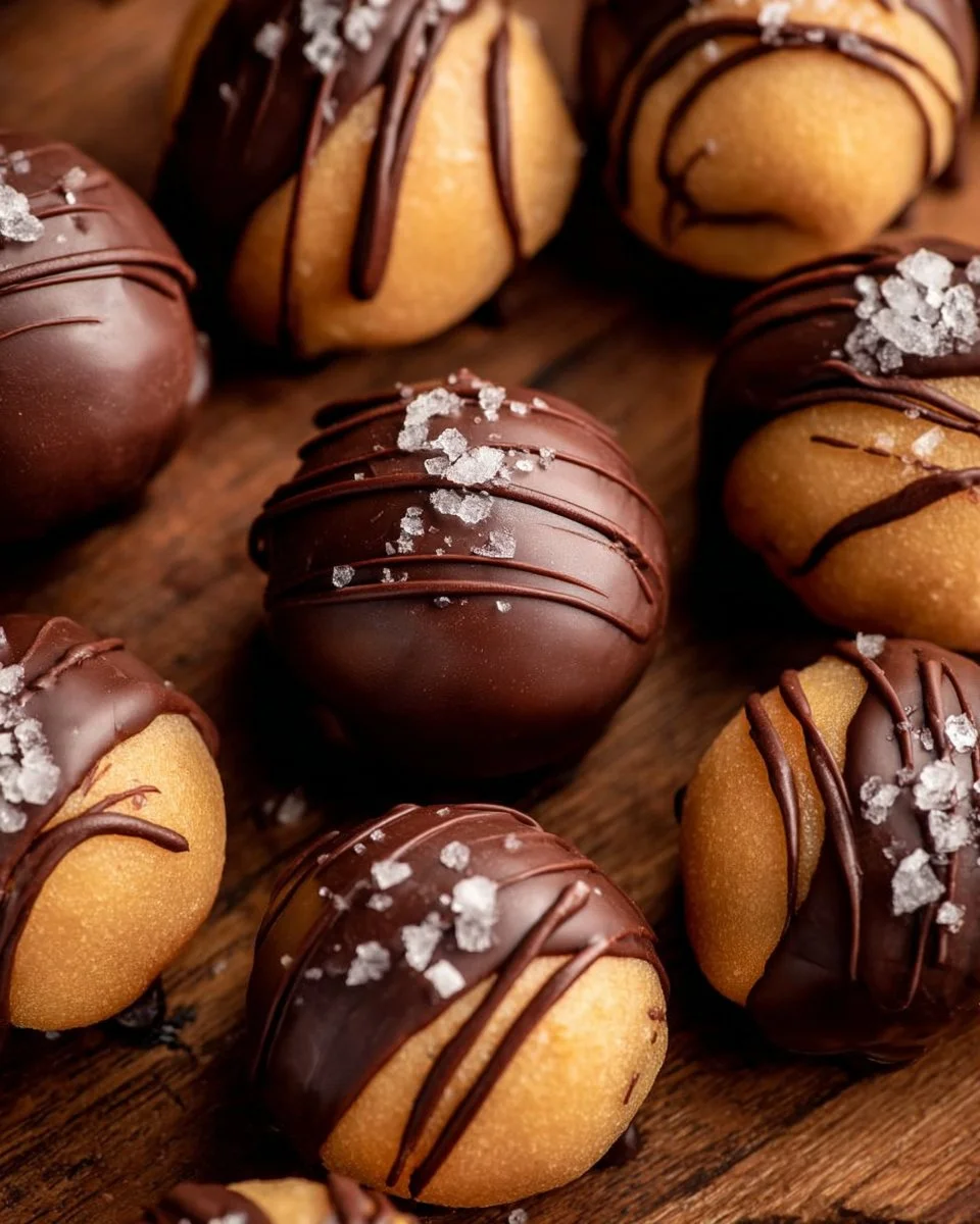 Delicious no bake cookie dough bites served on a plate