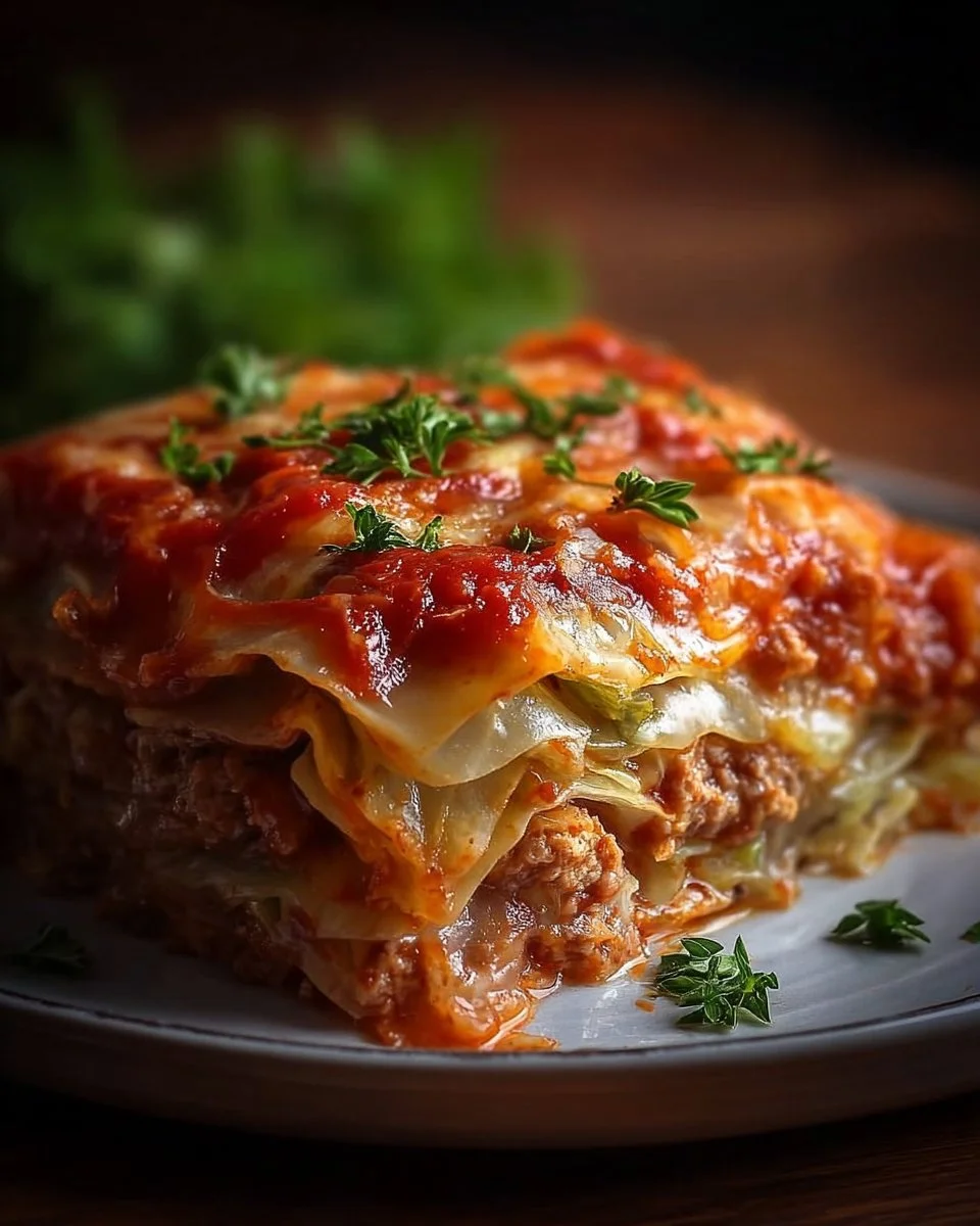 Delicious stuffed cabbage roll casserole served hot in a dish