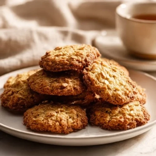 Plate of amazing peanut butter banana breakfast cookies