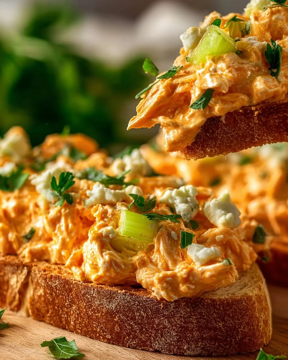 Best Buffalo Chicken Salad with Cottage Cheese 1 Best buffalo chicken salad with cottage cheese on a plate