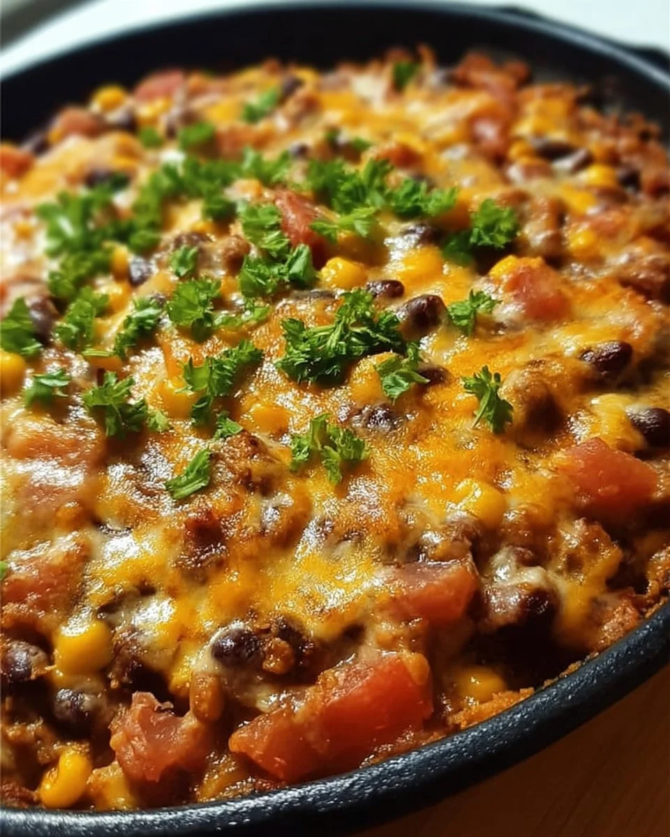 Delicious Black-Eyed Pea Casserole served in a baking dish