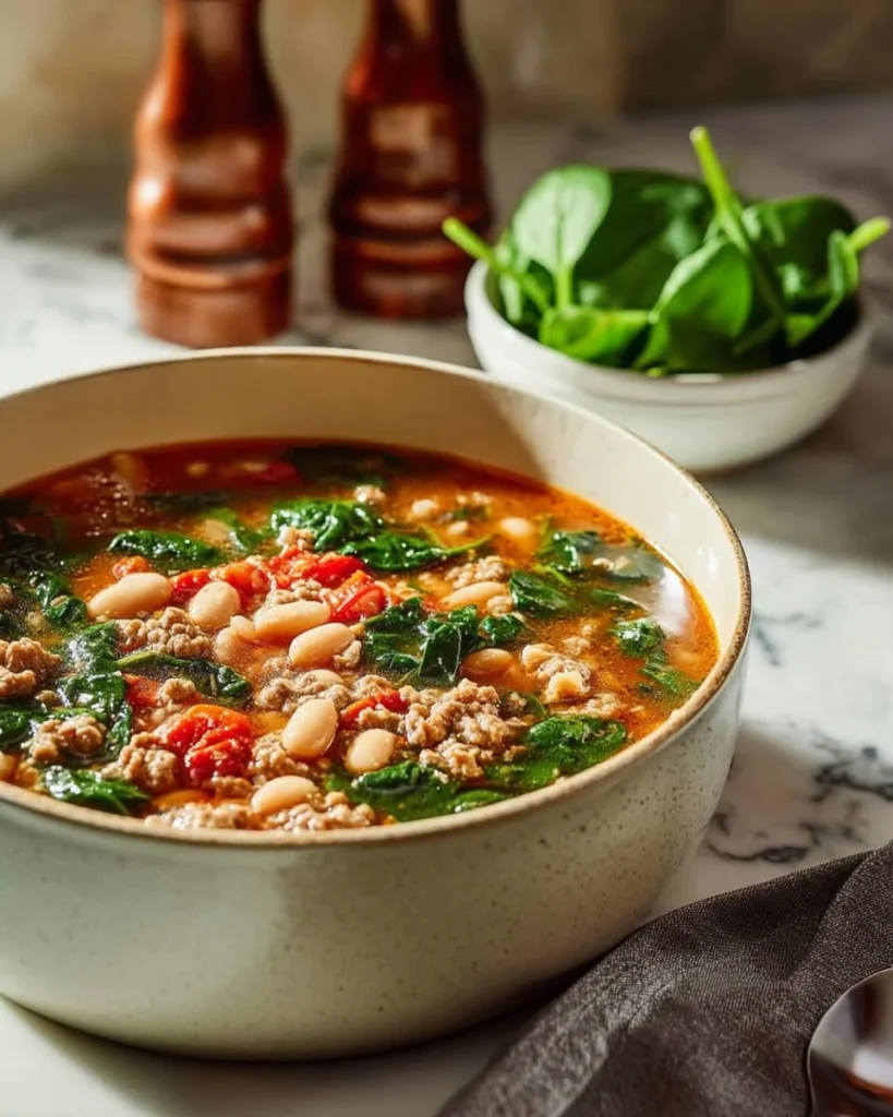 Cozy Ground Turkey Soup with Beans
