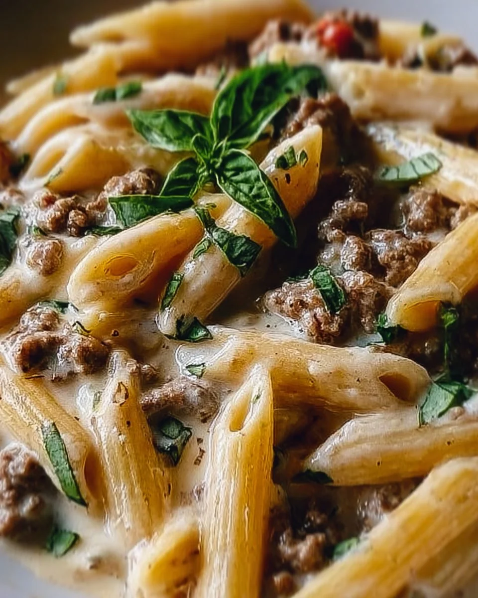 Creamy Rotel Pasta with Ground Beef for Cozy Weeknight Dinners 1 Creamy Rotel pasta with ground beef served in a bowl for dinner.