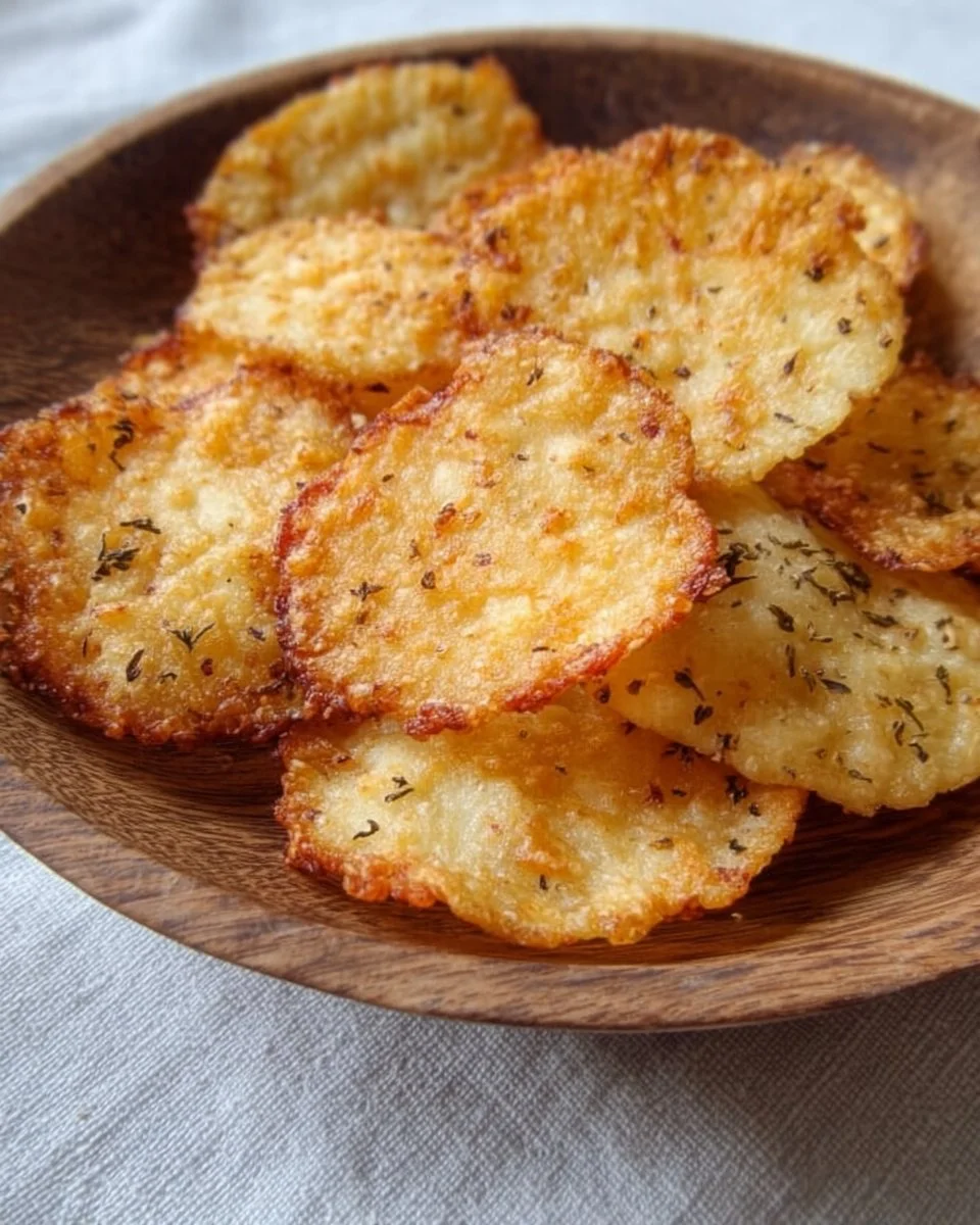 Homemade crispy cottage cheese chips fresh out of the oven