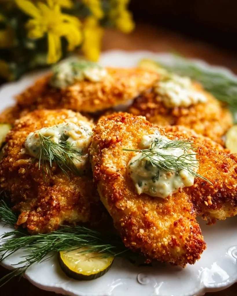 Crunchy Parmesan Chicken with Tangy Dill Pickle Flavor