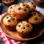 Delicious flourless protein muffins on a wooden table