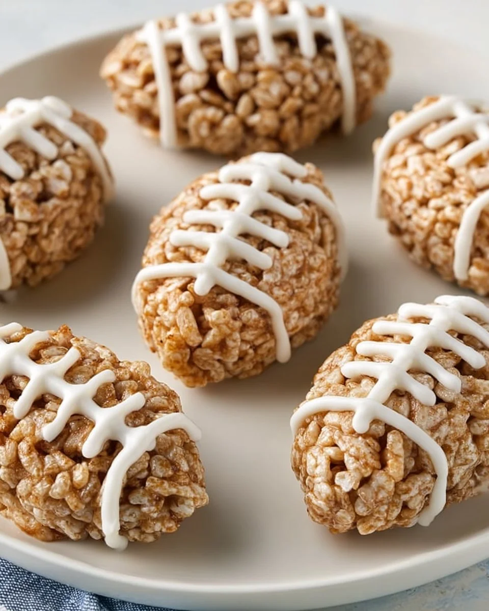 Football Rice Krispies Treats 1 Football Rice Krispies Treats decorated for game day