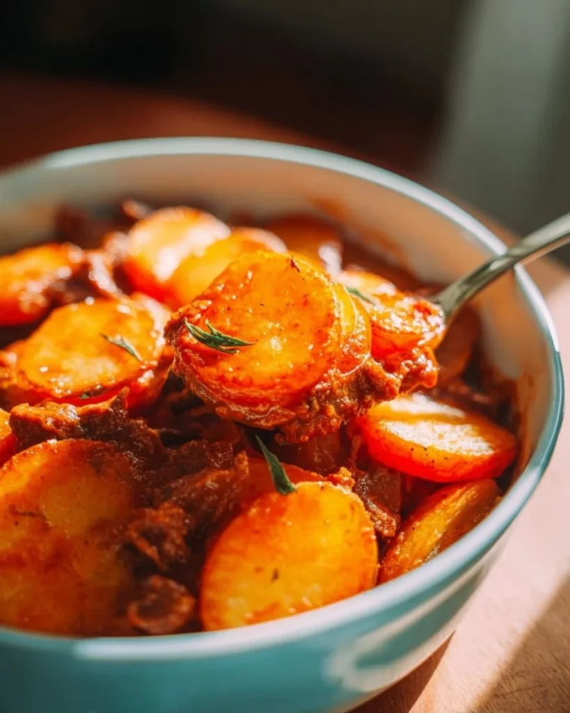 Hamburger and Potato Casserole with Tomato Soup