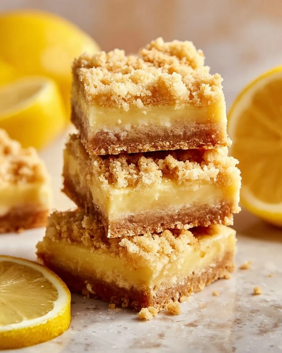 Delicious homemade lemon crumb bars with buttery shortbread crust