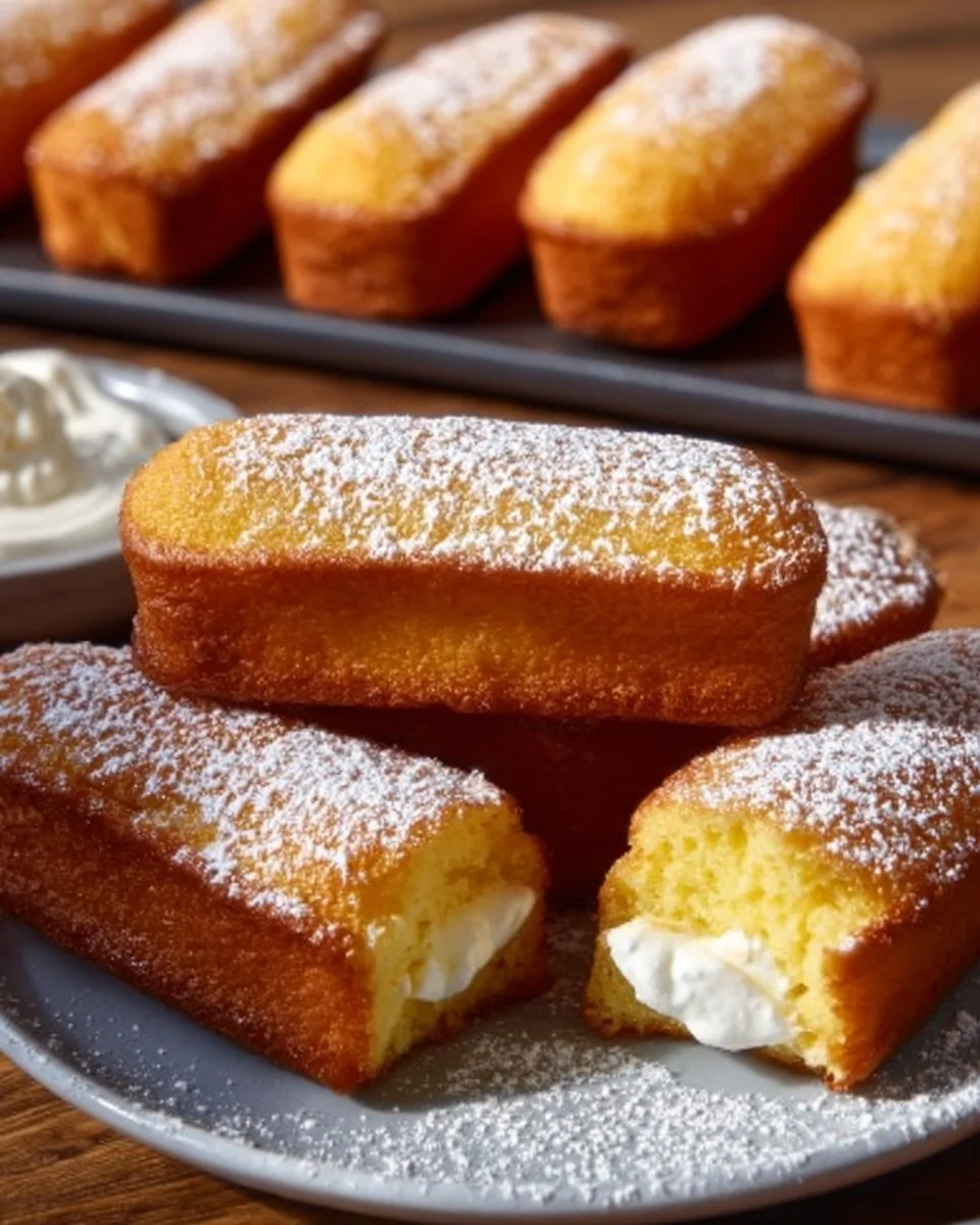 Delicious homemade Twinkies with creamy filling and soft sponge cake