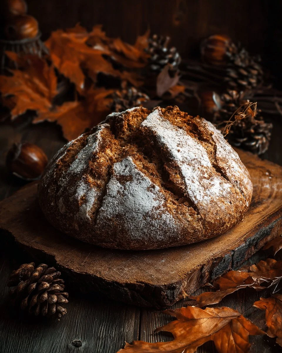 Freshly baked Molasses Brown Soda Bread with a golden crust