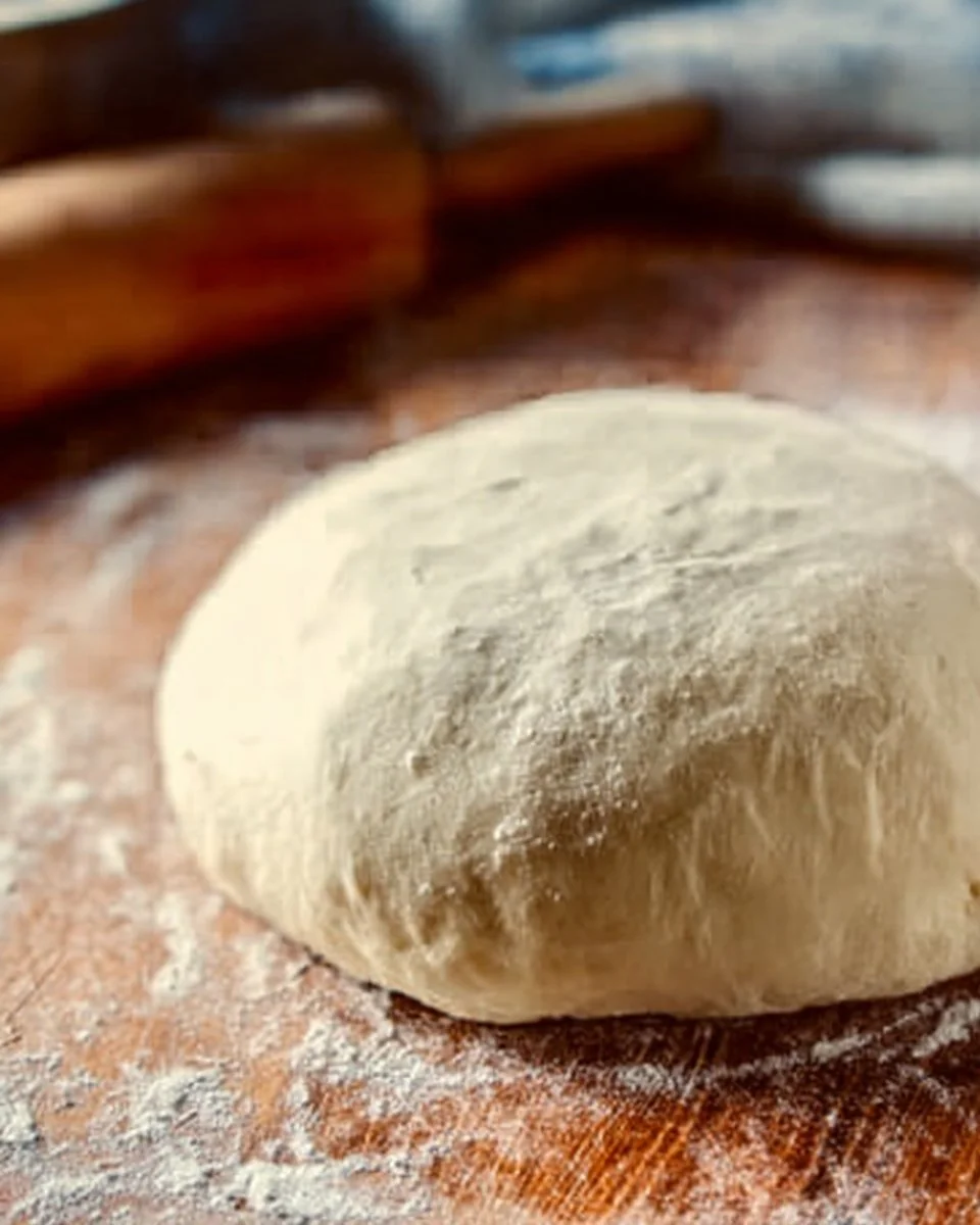 Pizza Dough Recipe (No Rise) 1 No rise pizza dough ready to make delicious homemade pizza.