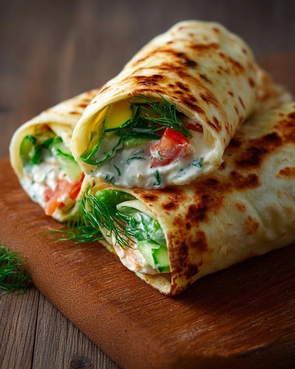 Quick Cottage Cheese Wraps 1 Delicious quick cottage cheese wraps served on a plate with fresh veggies