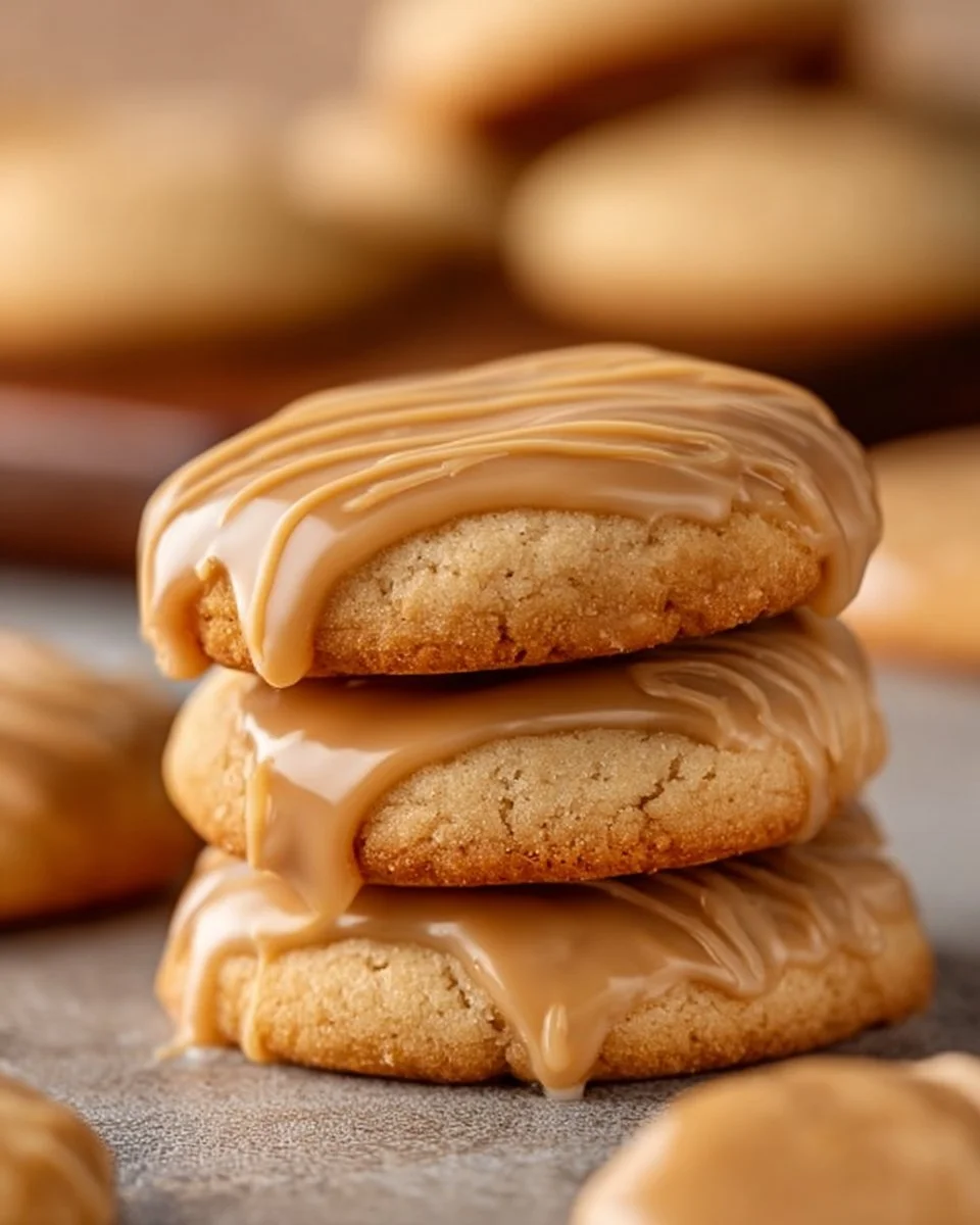 Delicious soft maple cookies drizzled with brown butter icing.