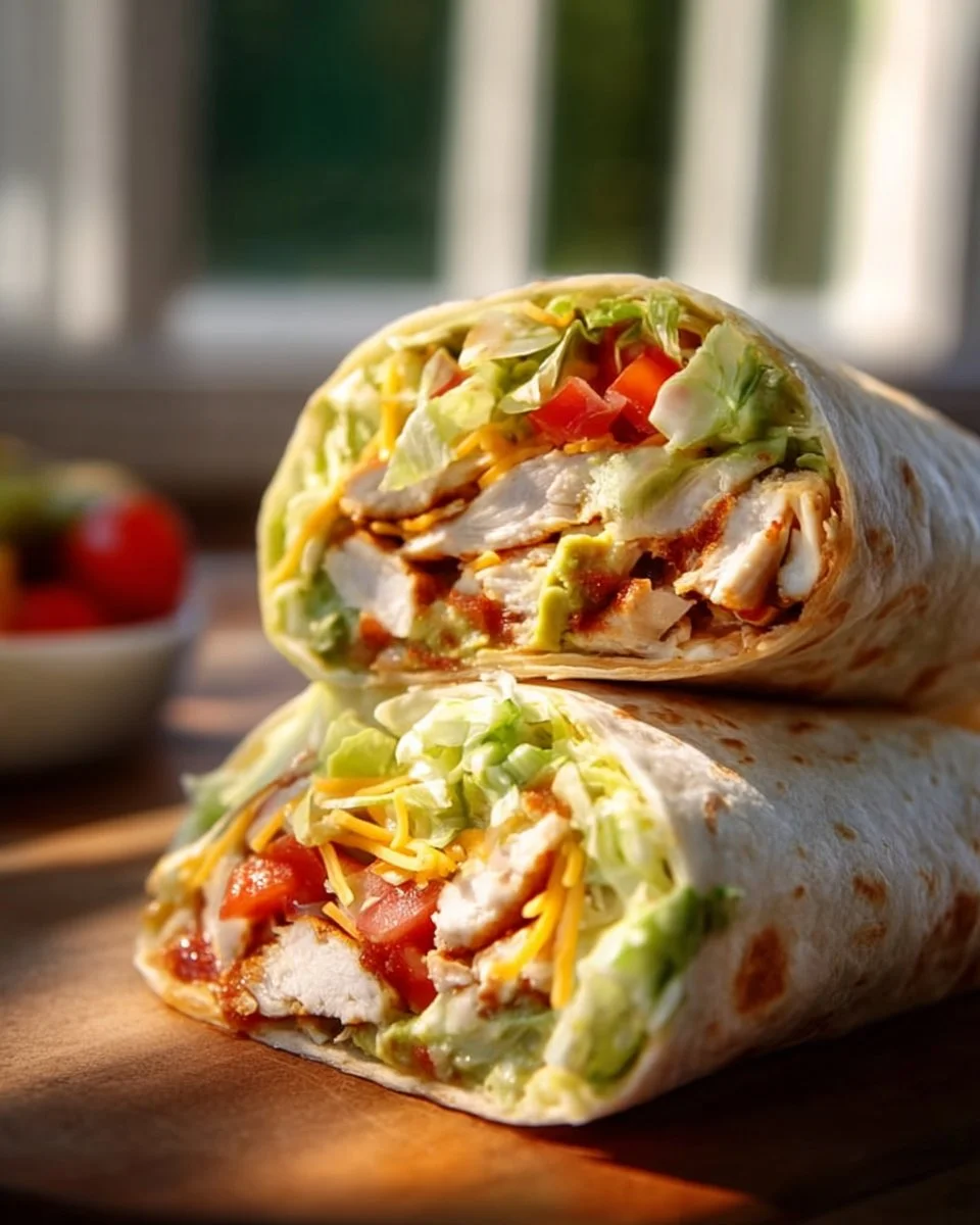 Delicious Chicken Avocado Wrap with fresh ingredients and vibrant colors