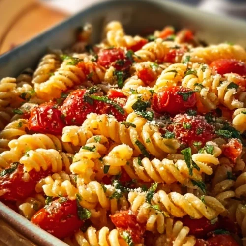 Delicious Tomato Garlic Pasta Salad 2 Delicious tomato garlic pasta salad with fresh ingredients