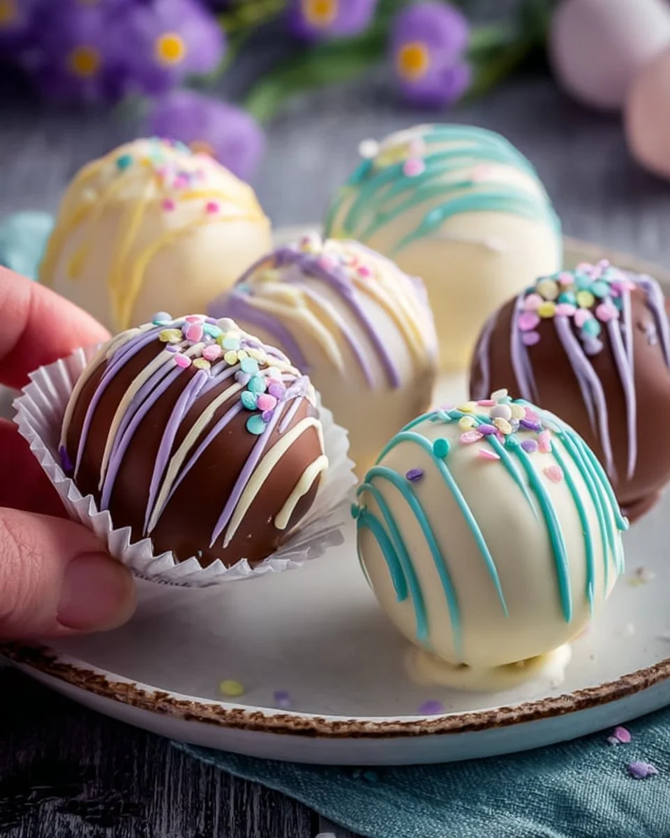 Colorful Easter cake balls decorated for spring celebrations