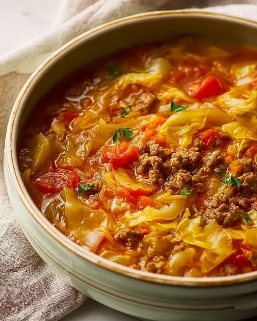 Hearty Cabbage Soup with Ground Beef
