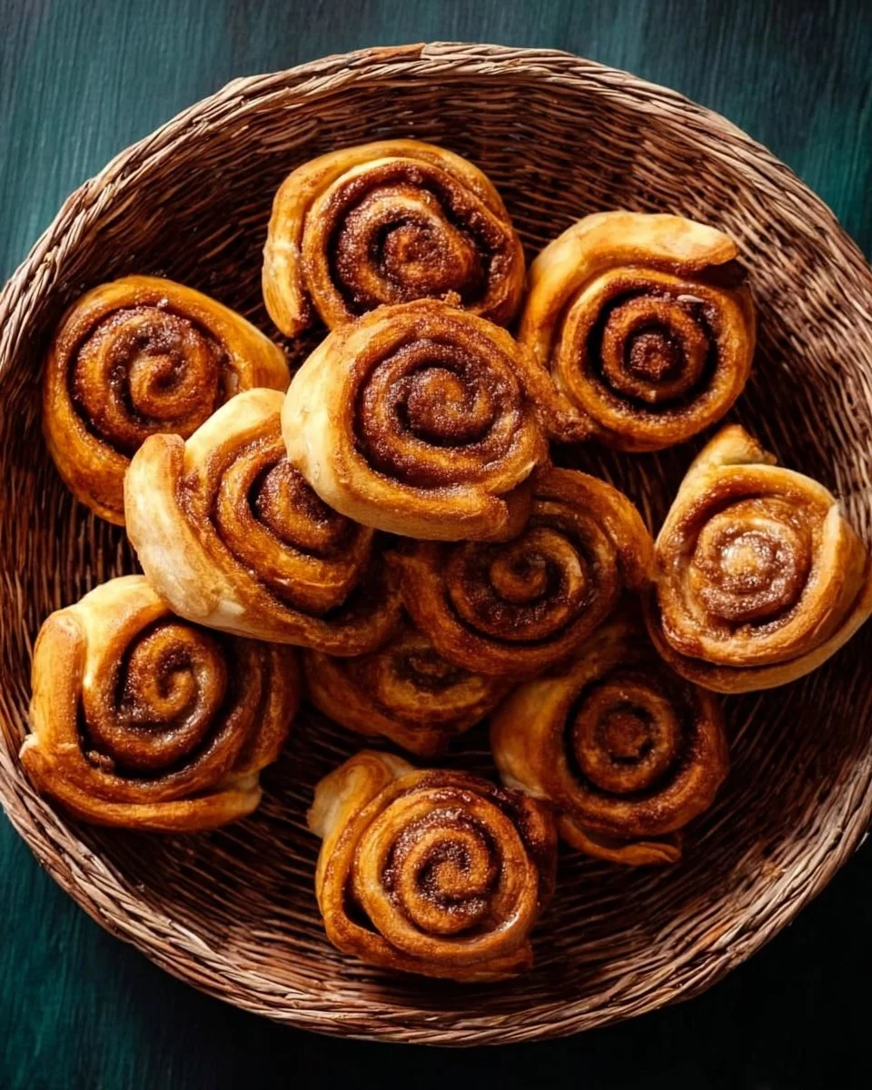 Freshly baked homemade cinnamon rolls with icing on a plate