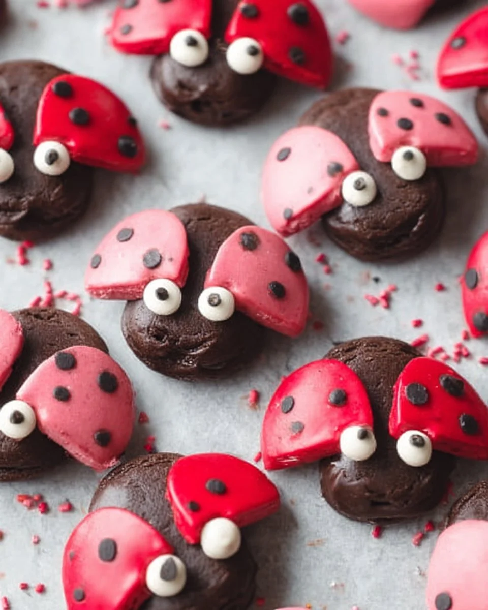Ladybug chocolate covered Oreos decorated for fun and festive occasions