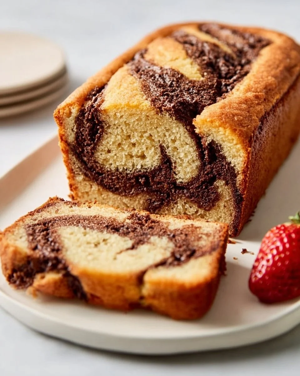 Nutella Swirl Pound Cake 1 Delicious Nutella Swirl Pound Cake with chocolate and hazelnut flavor