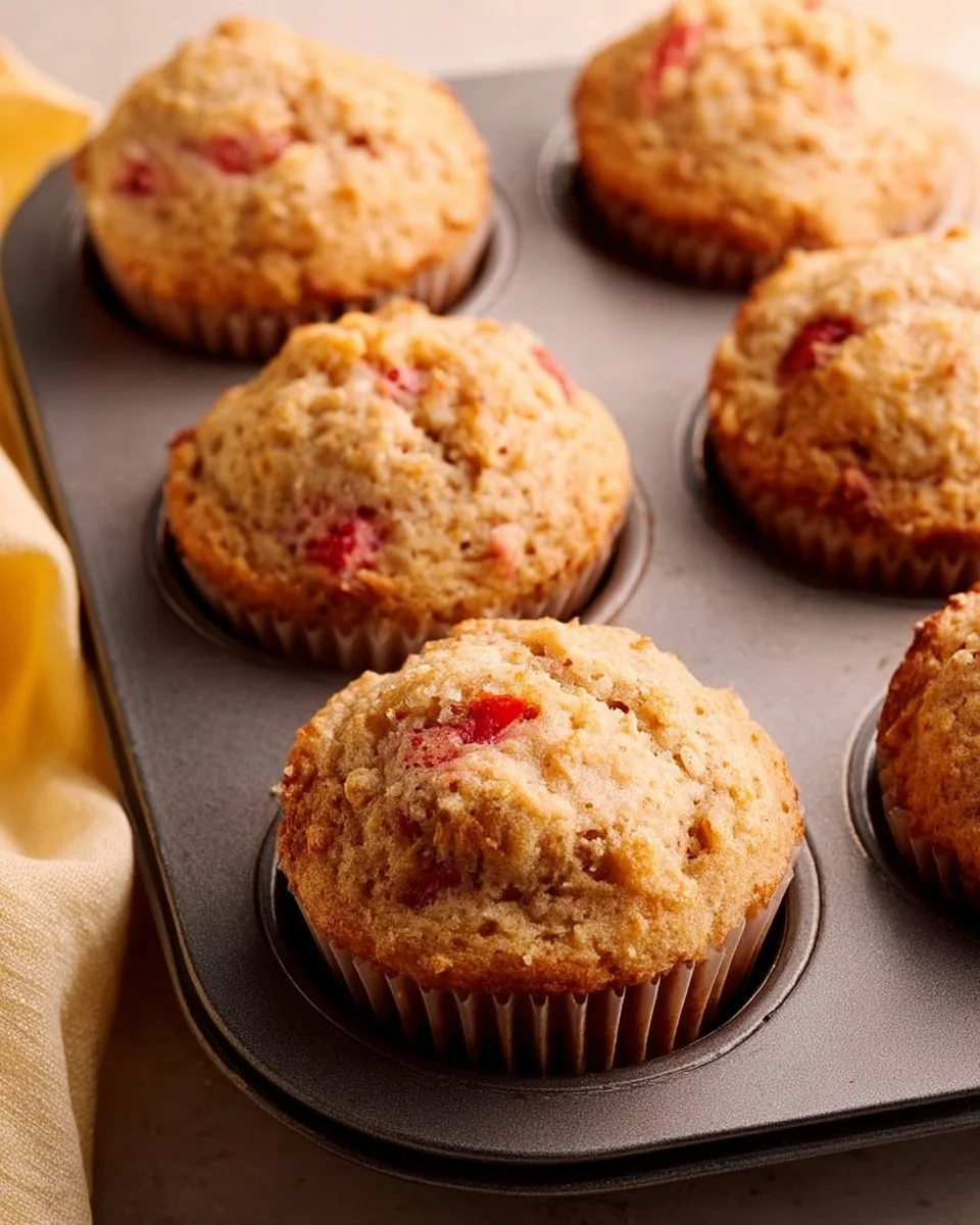 Delicious oat strawberry muffins for toddlers, healthy snack option