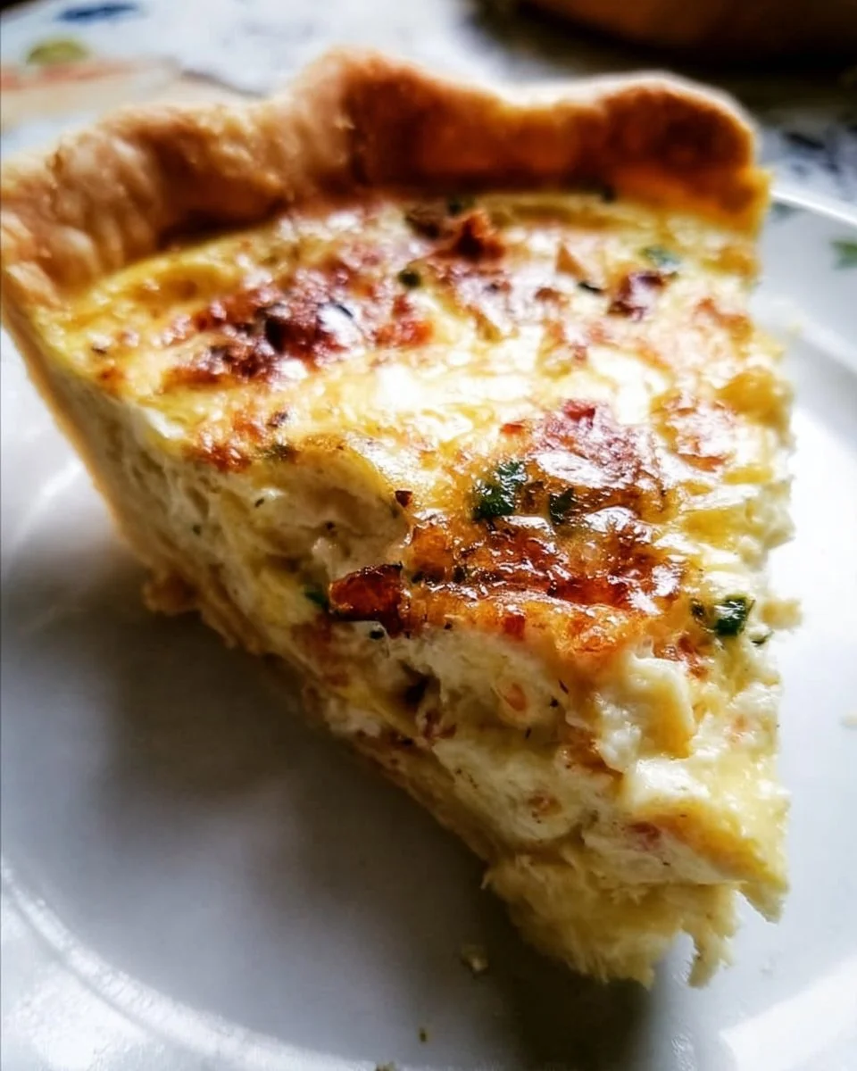 Delicious homemade quiche with a golden crust and fresh ingredients