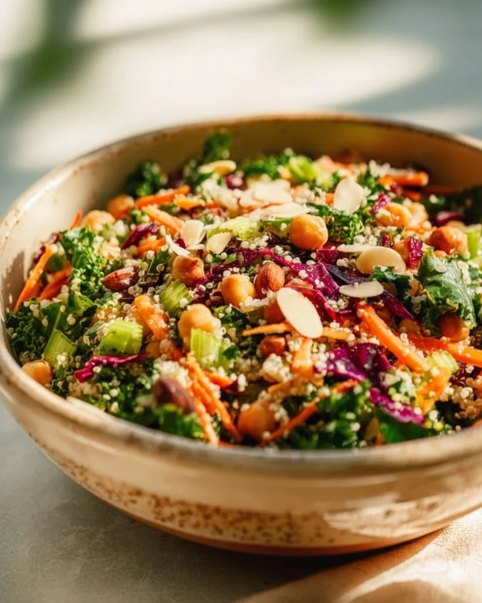 Tasty grain and celery salad with apple cider vinaigrette served in a bowl