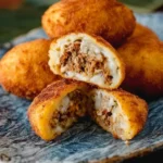 Delicious Cuban stuffed potatoes filled with savory ingredients