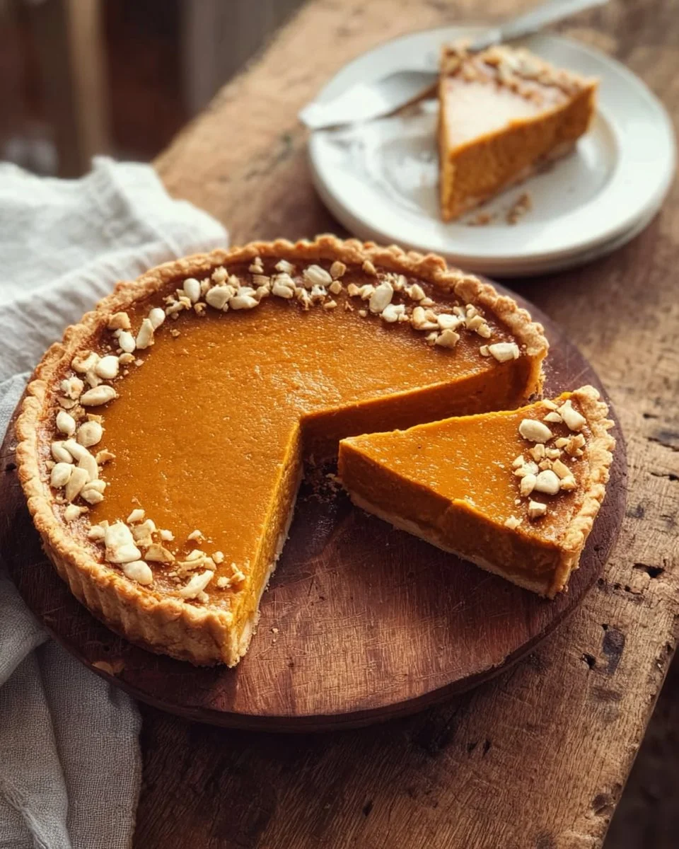Vegan Pumpkin Pie 1 Delicious Vegan Pumpkin Pie topped with whipped cream for a festive dessert