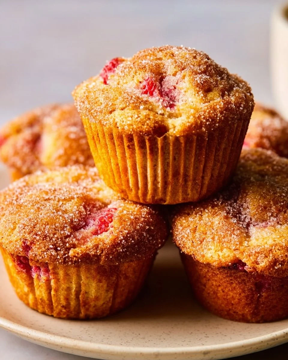 Delicious gluten free strawberry muffins on a rustic table