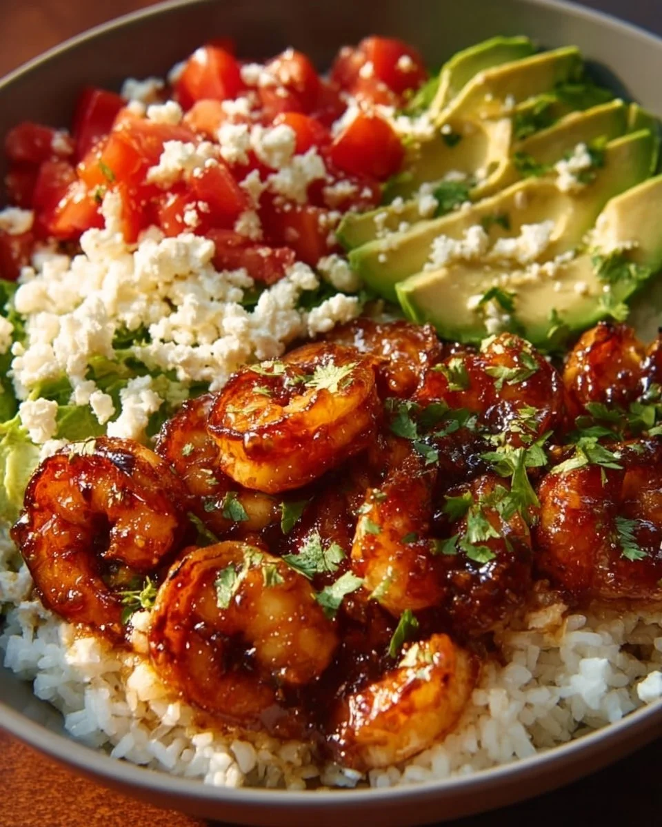 Delicious Chipotle Honey Shrimp Bowl with fresh ingredients and vibrant colors