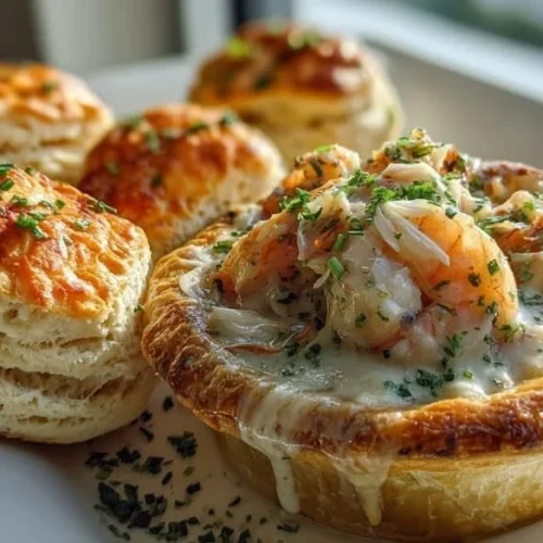 Seafood Pot Pie 2 Delicious Seafood Pot Pie with flaky crust and creamy seafood filling