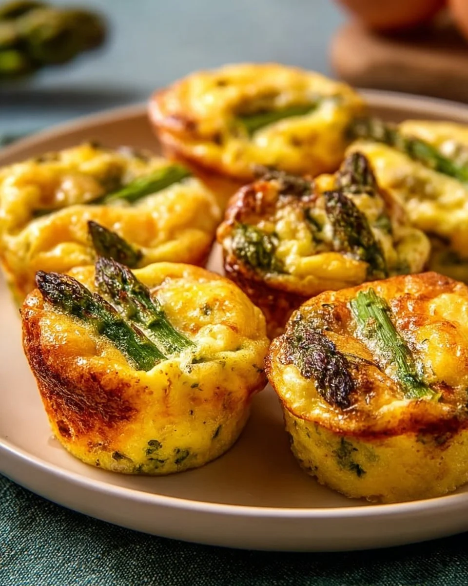 Simple Asparagus Egg Bites 1 Delicious simple asparagus egg bites served on a plate