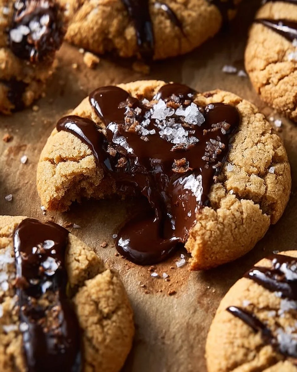 Soft and Crinkly Brown Sugar Peanut Butter Cookies 1 Soft and crinkly brown sugar peanut butter cookies on a plate