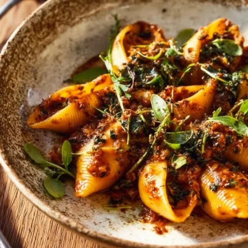 Unstuffed Spicy Tomato Basil Shells with Whipped Ricotta. 2 unstuffed spicy tomato basil shells with whipped r 2026 03 25 170328 819x1024 1