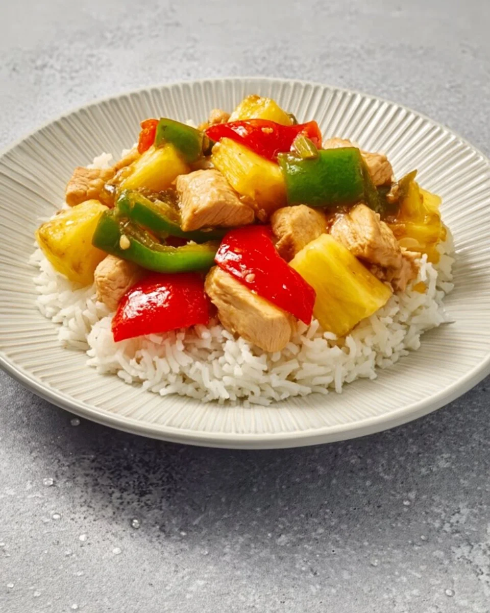 Sheet Pan Pineapple Teriyaki Chicken 1 Delicious Sheet Pan Pineapple Teriyaki Chicken served with fresh vegetables