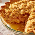 Delicious Apple Crumble Pie with a golden crust and crispy topping
