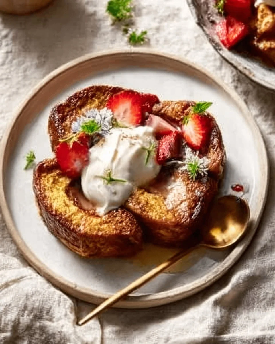Baked Cinnamon French Toast with Condensed Milk 1 Delicious baked cinnamon French toast topped with condensed milk
