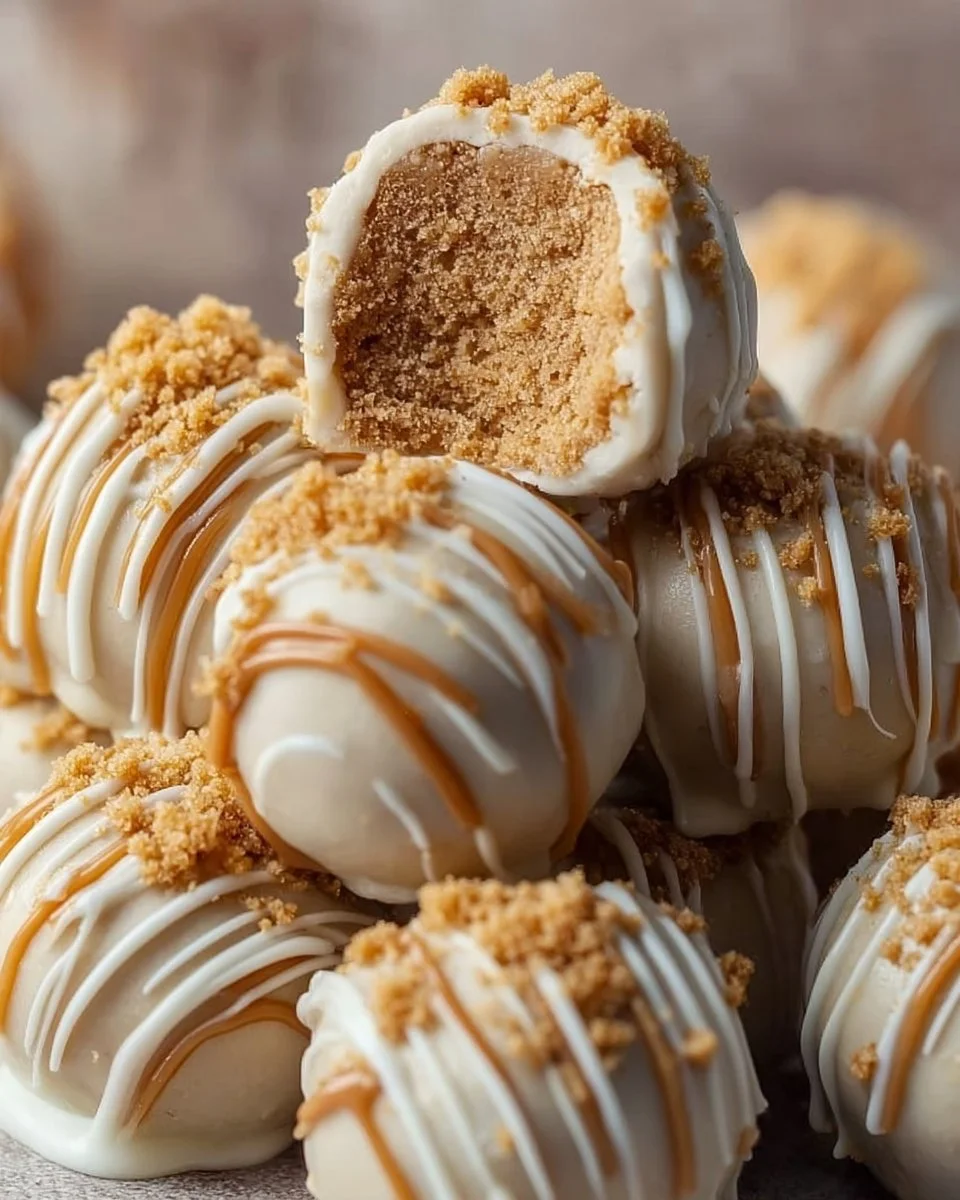 Delicious Biscoff Cheesecake Protein Balls ready to enjoy.