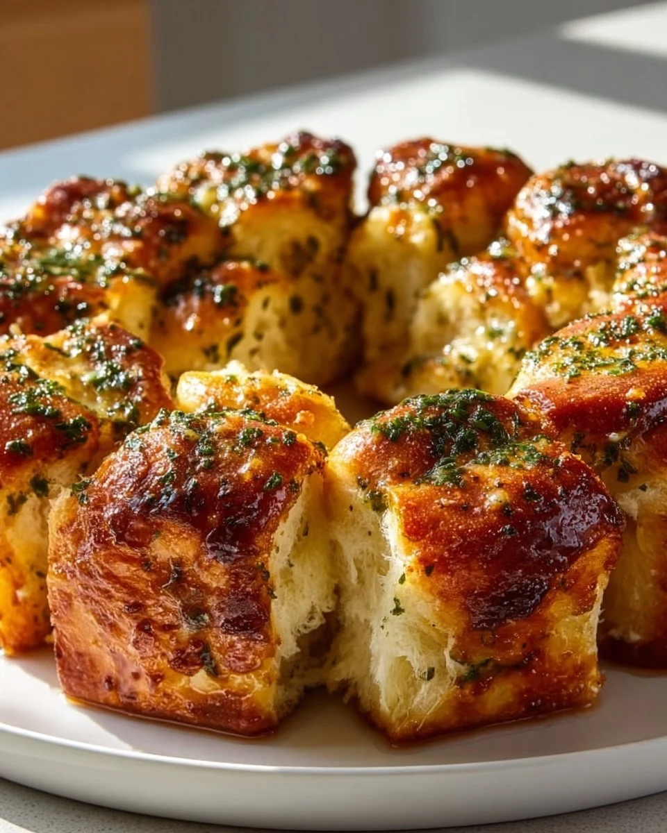 Freshly baked cheesy herb Italian rolls ready to serve