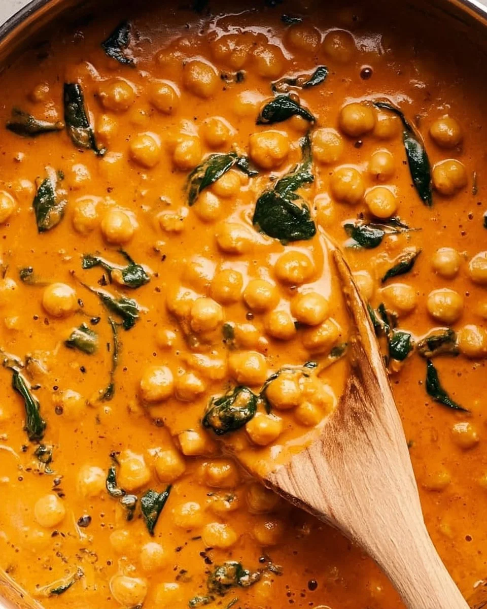 Chickpea Spinach Curry Recipe 1 A bowl of chickpea spinach curry garnished with fresh cilantro and served with rice.