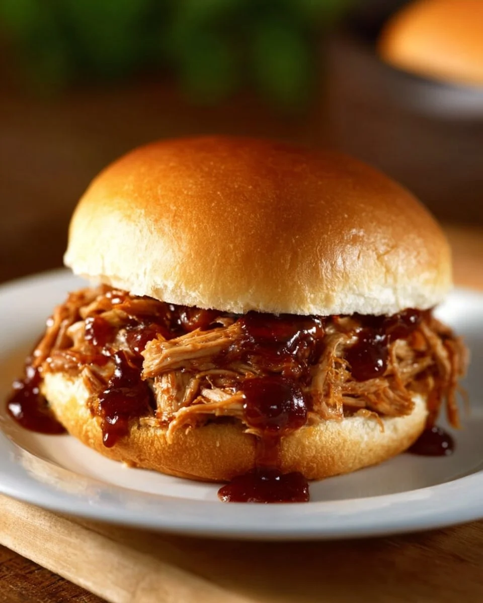 Delicious and easy crockpot BBQ chicken served in a bowl with sauce