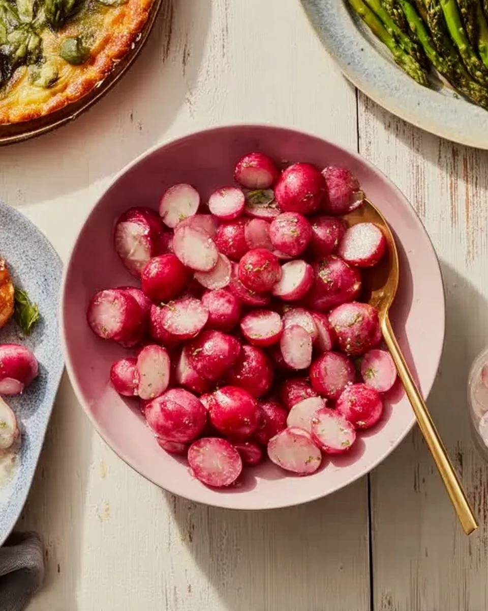 Miso-glazed radishes served as a flavorful side dish