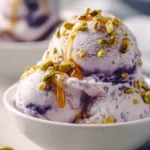 Delicious Mulberry Cream Dessert topped with fresh berries